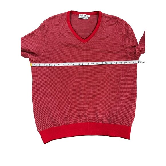 St. Croix Mondo Uomo Mens Sweater V-Neck Red Ribbed Hem Cuff USA Cotton Size L - Picture 5 of 8